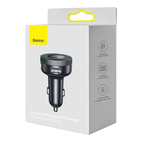 transmiter fm baseus enjoy car, bluetooth 5.0, microsd, aux (czarny) na Arena.pl