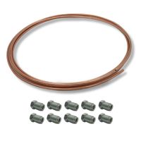 Rurka miedziana na przewody hamulcowe krążek 5mb + 10szt końcówek M10x1
