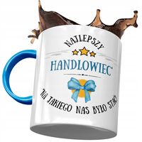 Kubek Błękitny Dla Handlowca Najlepszy Handlowiec Z Nadrukiem Ze Zdjęciem