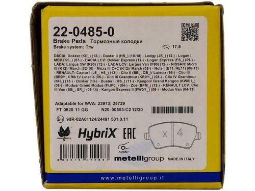 TARCZA HAM PRZOD 260X22 V METELLI na Arena.pl