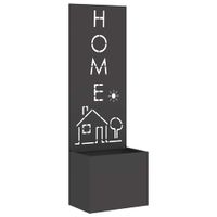 Donica ogrodowa z dekoracyjną płytą Czarny 50 x 140 cm