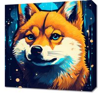 Obraz 50x50cm Lisek w Kosmosie