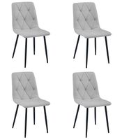 Krzesło tapicerowane LIBRA jasnoszare eleganckie do kuchni jadalni x4