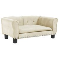 Legowisko dla psa, kremowe, 70x45x30 cm, aksamit