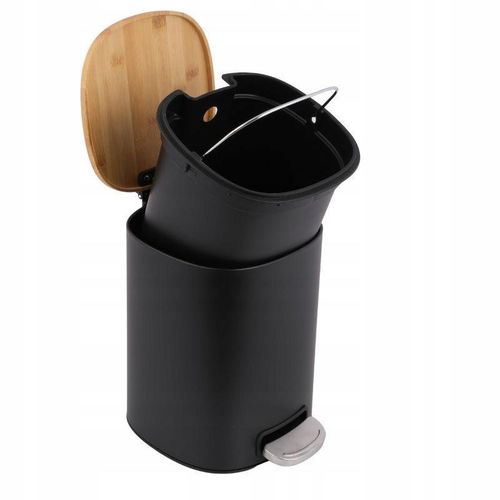 Zestaw łazienkowy 2-elementowy - kosz na śmieci i stojak 2w1 - czarny - Yok na Arena.pl
