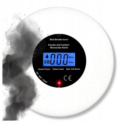 CZUJNIK CZADU DYMU TLENKU WĘGLA 2W1 CERTYFIKOWANY BEZPRZEWODOWY GŁOŚNY 85dB na Arena.pl