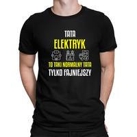 Tata elektryk to taki normalny tata, tylko fajniejszy - L Czarny T-shirt
