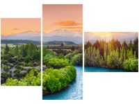 100CM 80 OBRAZ 3 ELEM RZEKA CLUTHA NOWEJ ZELANDII ŚCIENNY