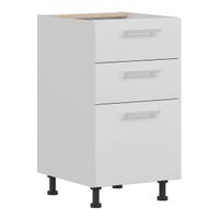 Tiffany T-17/D45S3 Biały połysk MDF szafka dolna 3 szuflady, szybko