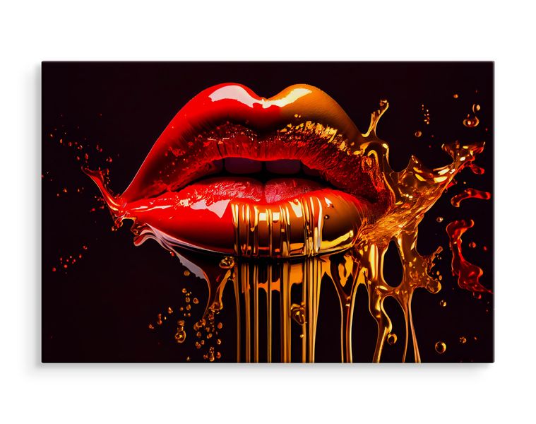 Obraz Ścienny Abstrakcyjne USTA Dekoracja Nowoczesny Wzór 3D 70cm x 50cm zdjęcie 3