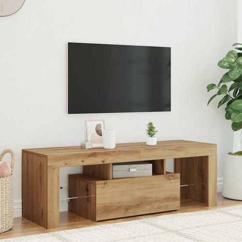 Szafka pod TV z oświetleniem LED, dąb artisan, 120x36,5x40 cm na Arena.pl