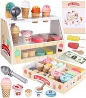 LODZIARNIA DREWNIANA ZABAWKA DLA DZIECI LODY SŁODYCZE DZWONEK PIENIĄDZE