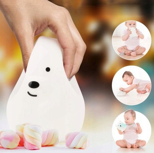 LAMPKA NOCNA MIŚ DLA DZIECI KOLOROWA SILIKON RGB M na Arena.pl