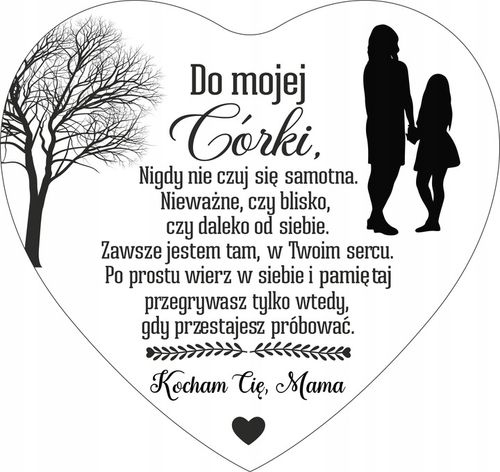 Srebrny Łańcuszek Zawieszka SERCE NASZYJNIK DLA CÓRKI OD MAMY Grawer BOX na Arena.pl