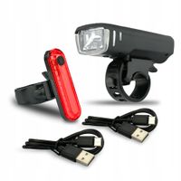 Zestaw ładowalnych lamp rowerowych przód i tył LED Falcon Eye City