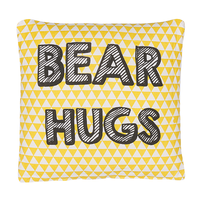 Bawełniana poduszka dla dzieci z nadrukiem 40 x 40 cm żółta RADZKOT