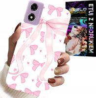 ETUI DO MOTOROLA MOTO E14 - RÓŻOWE WSTAZKI WSTĄZKA MODNE WZORY CASE