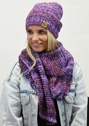 Gruby Modny Kobiecy Zestaw Zimowy Melanżowy Wz2 na Arena.pl