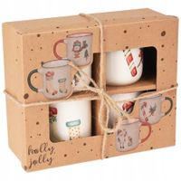 ZESTAW KUBKÓW PORCELANOWYCH 200 ML 4 SZT WYSOKOŚĆ 8,1 CM ŚREDNICA 7,5 CM
