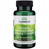 SWANSON Turmeric ASHWAGANDHA Ginseng ŻEŃ-SZEŃ stres