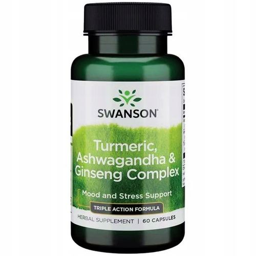 SWANSON Turmeric ASHWAGANDHA Ginseng ŻEŃ-SZEŃ stres na Arena.pl