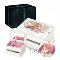 Prezent na Chrzest Pamiątka Chrztu Pozytywka Szkatułka z Grawerem Chrzciny