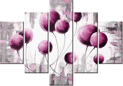 70 100CM OBRAZ 5 ELEM ABSTRAKCYJNE DMUCHAWCE FUKSJI DRUK PŁÓTNO na Arena.pl