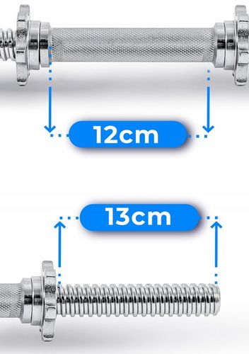 Gryf krótki 40cm hantle śrubowy 30mm chromowany stal pełny gwintowany mocny na Arena.pl
