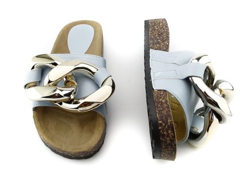 Błękitne klapki duży łańcuch 36 na Arena.pl