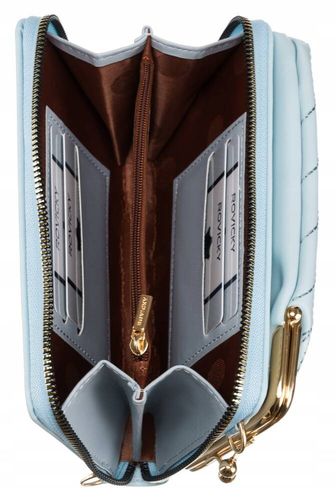 błękitna mini torebka damska z odczepianym przednim panelem - rovicky na Arena.pl