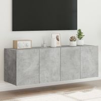 Ścienne szafki TV z LED, 2 szt., szarość betonu, 60x35x41 cm