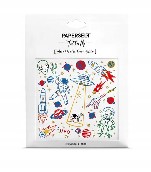 Paperself tatuaż kolorowy imprezowy damski UFO zdjęcie 1