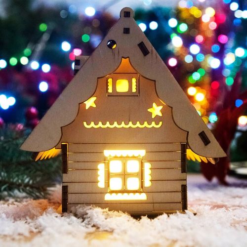 DOMEK LAMPION ŚWIĄTECZNY LED LAMPKA PREZENT DIY na Arena.pl