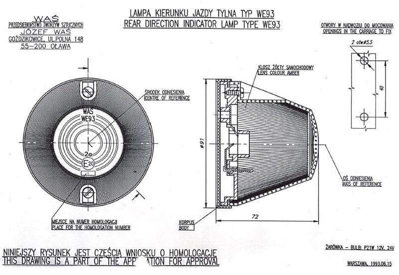 Klosz lampy kierunkowskazu WE93 pomarańczowy (23) zdjęcie 3