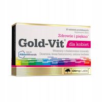 GOLD-VIT DLA KOBIET 30tab WITAMINY MINERAŁY MAGNEZ BIOTYNA KWAS HIALURONOWY