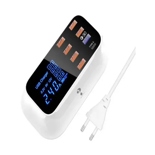 Szybka ładowarka do telefonu 8 portów usb qc 3.0 typ c moc do 40w na Arena.pl