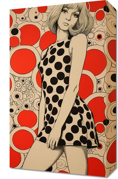 Obraz 30x50cm Czerwone Kropki zdjęcie 1