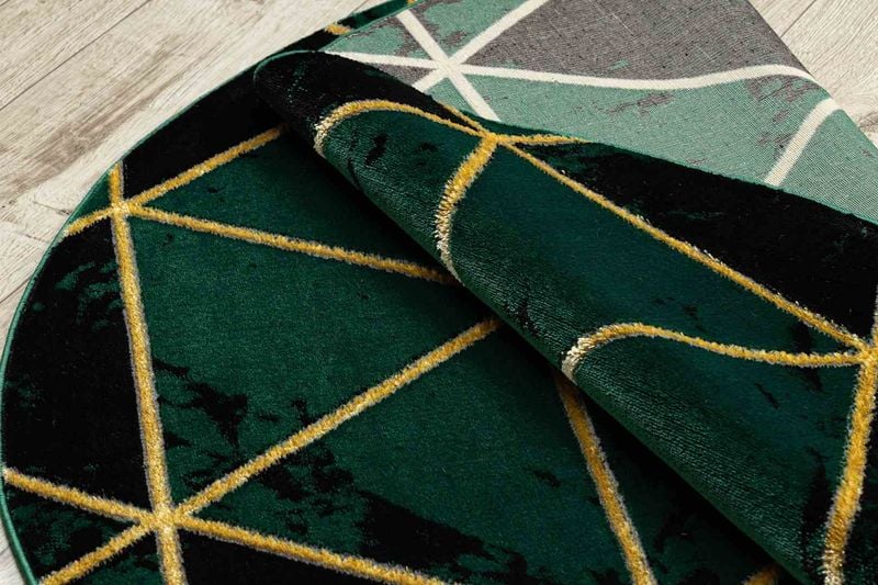 RUG/LU/ESTEMA/MARBLETRIANGLES/BOTTLEGREEN+GOLD/R120 zdjęcie 8
