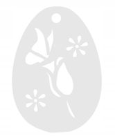 3. Zawieszka ażurowa jajko wiosna TULIPAN motyl ozdoba do okna biała