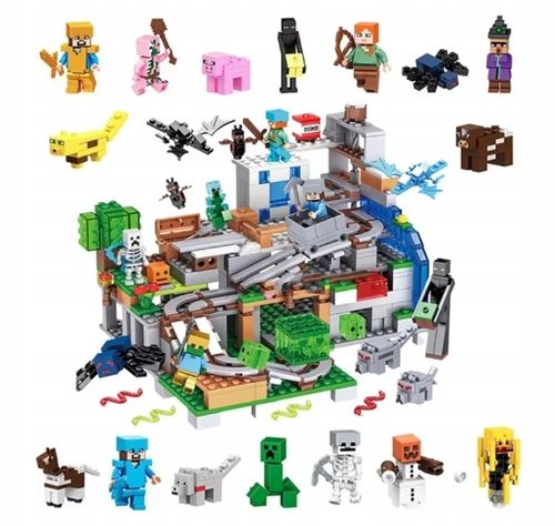 KLOCKI KONSTRUKCYJNE MINE WORLD JASKINIA GÓRSKA SMOK DLA DZIECI DO ZABAWY na Arena.pl