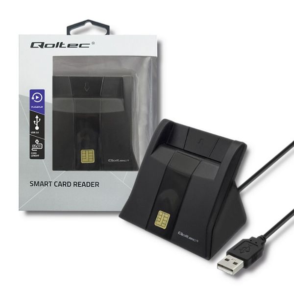 Qoltec Inteligentny czytnik chipowych kart ID |USB 2.0|Plug&Play zdjęcie 4