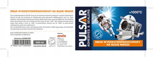 SMAR MIEDZIOWY MIEDZIANY PULSAR WYSOKOTEMPERATUROWY WIADERKO 500 ml na Arena.pl
