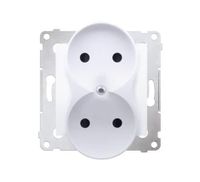 Simon54 Gniazdo podwójne bez uziemienia DG2MZ.01/11 biały