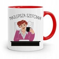 Kubek Czerwony Dla Szefowej Najlepsza Szefowa Z Nadrukiem Ze Zdjęciem