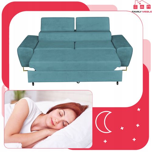 Zestaw mebli wypoczynkowych Bosso Sofa 2os fotele niebieskie Family Meble na Arena.pl