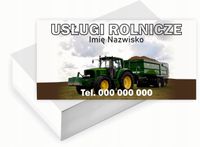 Wizytówki firmowe 200 szt WIELE WZORÓW do wyboru USŁUGI ROLNICZE