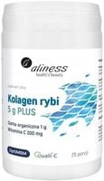 Aliness Kolagen rybi 5g PLUS 25 porcji Siarka organiczna Witamina C Kości