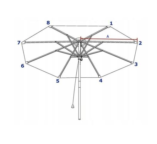 Poszycie wymienne materiał parasola ogrodowego 8 ramion 300cm - khaki na Arena.pl