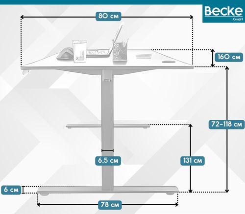 Biurko elektryczne automatyczne regulowane do pracy na stojąco 160x80 białe na Arena.pl