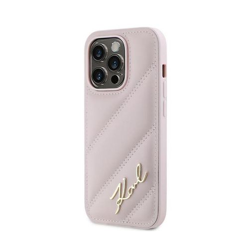 Karl Lagerfeld Diagonal Quilted Script - Etui iPhone 14 Pro Max (różowy) na Arena.pl